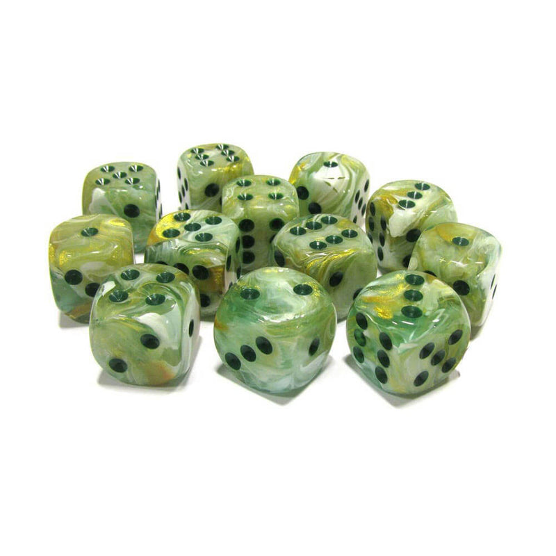 D6 DICE Marble 16mm (12 dados)