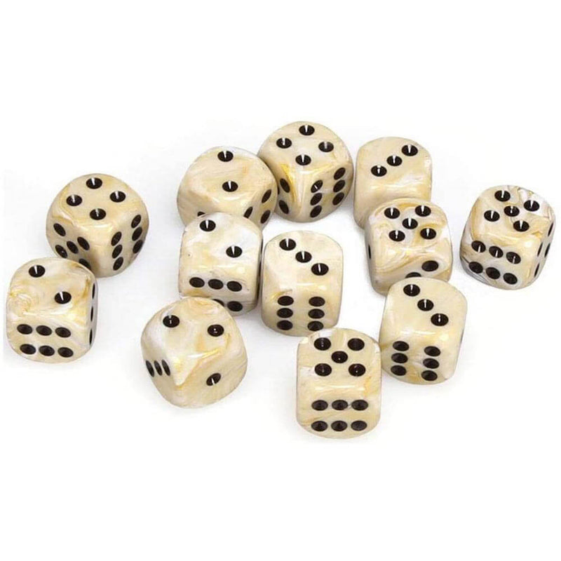D6 DICE Marble 16mm (12 dados)