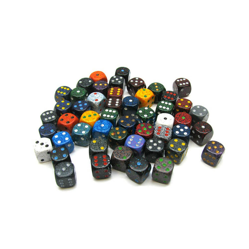 D6 Dice Assorted Loose 16mm (50 Dice)