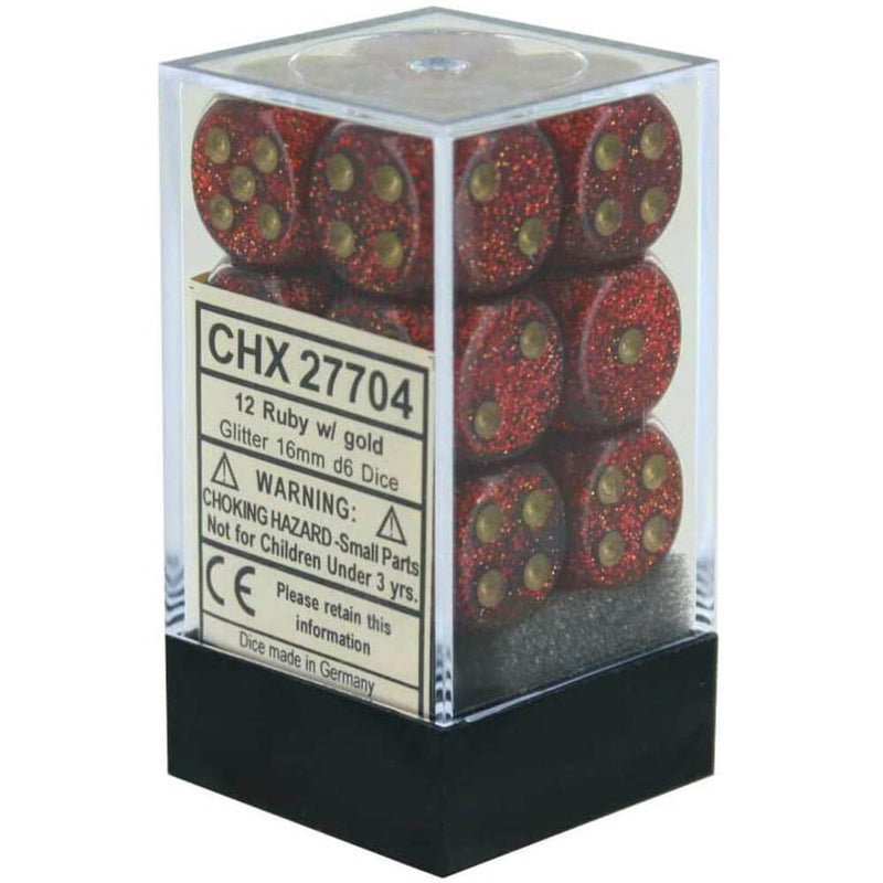  D6 Dados Brillo 16mm (12 Dados)