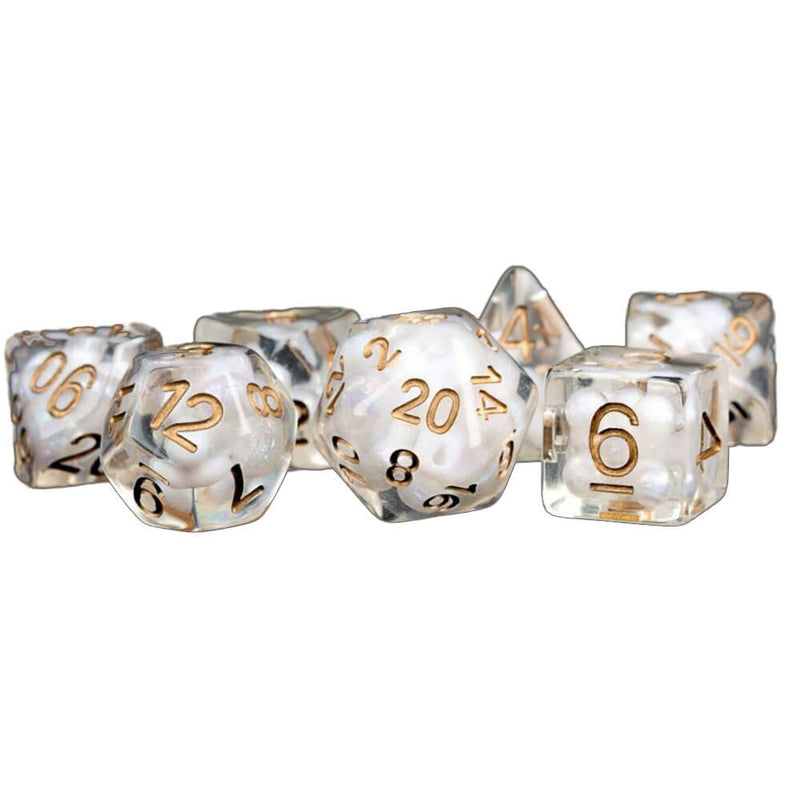 Resin Pearl Polyhedral Dice Set 16mm