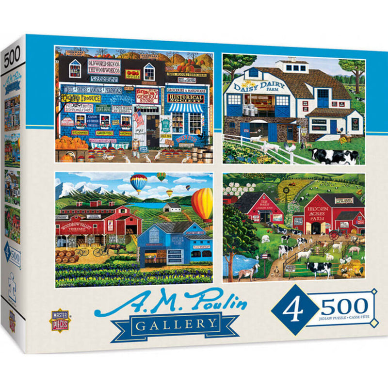  Puzzles de 500 piezas, paquete de 4 piezas maestras
