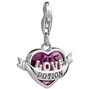 Harry Potter Silver Love Potion Charm com cristal