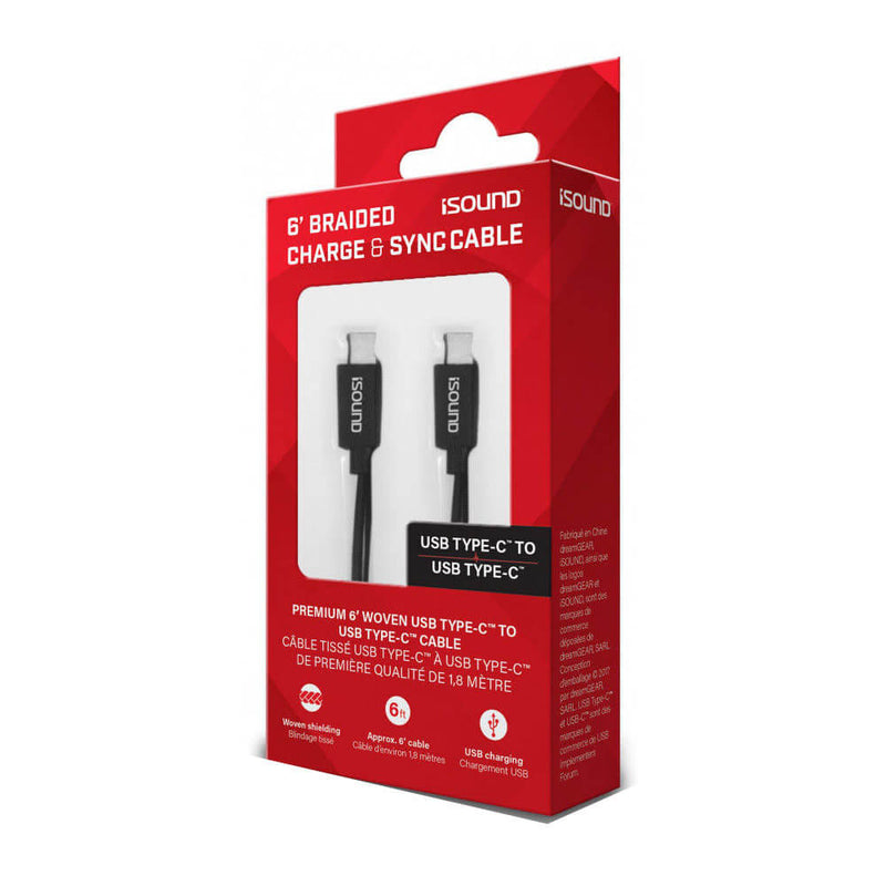 Cable trenzado de carga y sincronización iSound USB-C (negro)