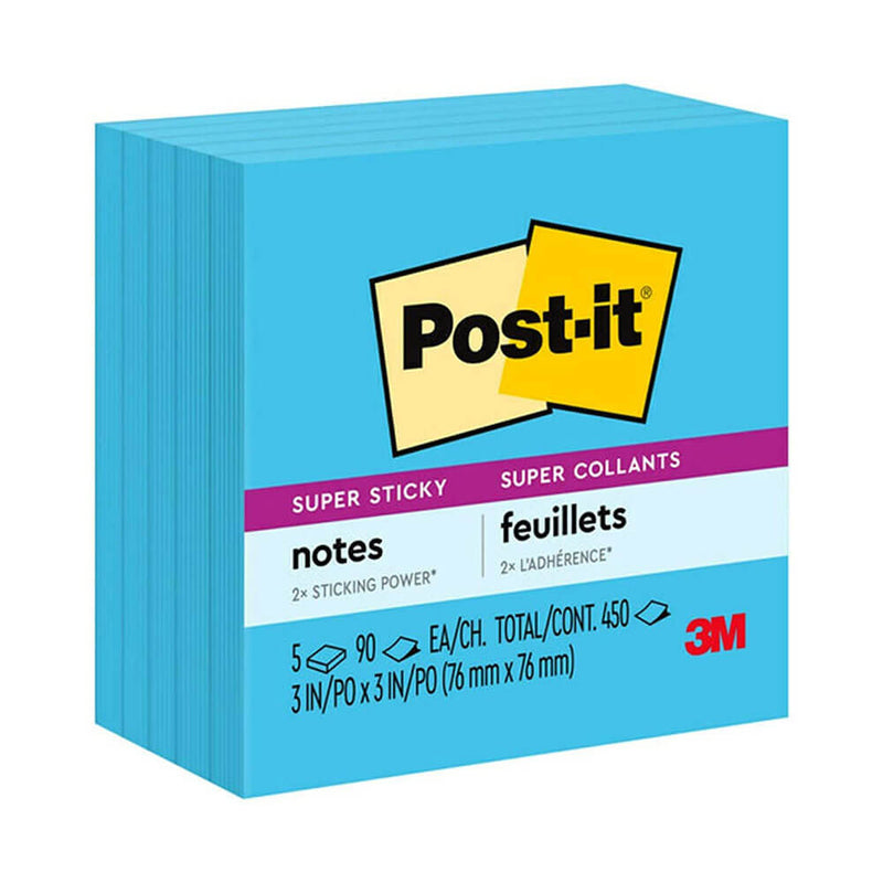  Notas Post-it súper adhesivas 76x76 mm (paquete de 5)