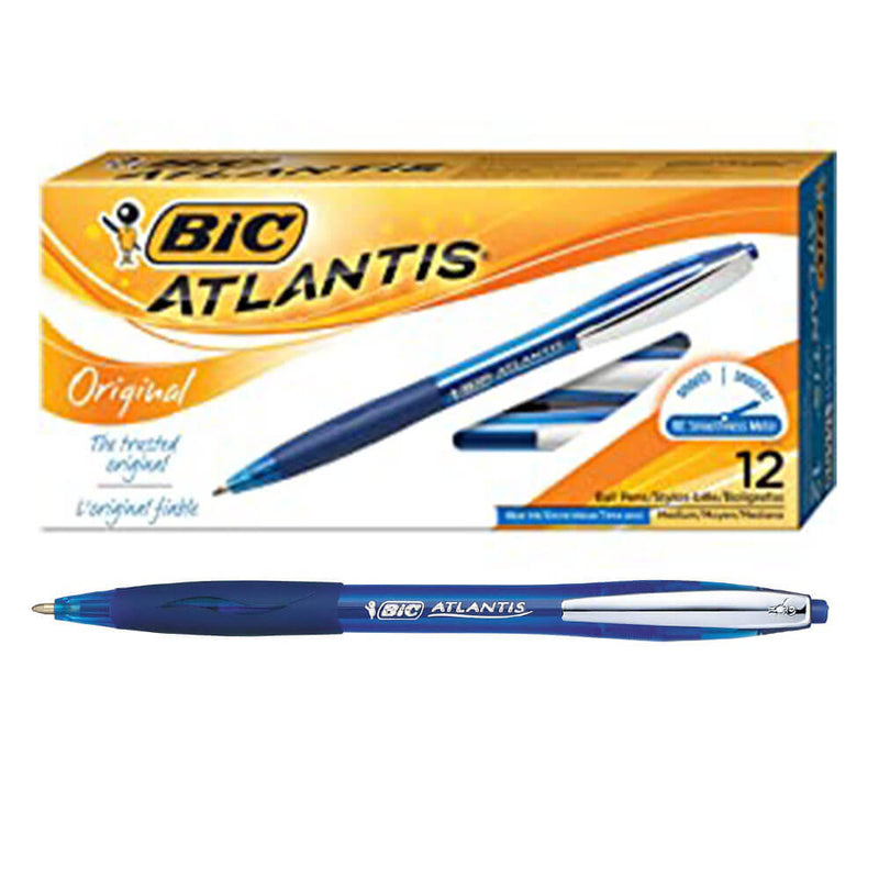 Bic Atlantis Pen de caneta retrátil (12pk)