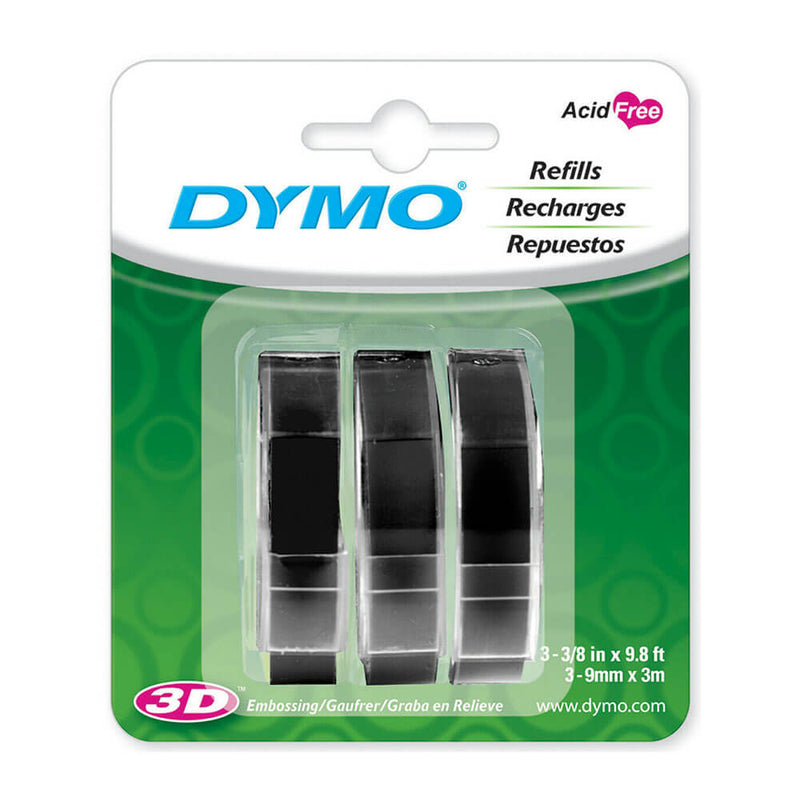 Etiqueta de fita de relevo Dymo 9mmx3m (3pk)