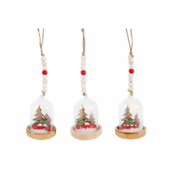 Christmas Hanging Glass Bell Decoration Assorted (3pcs)