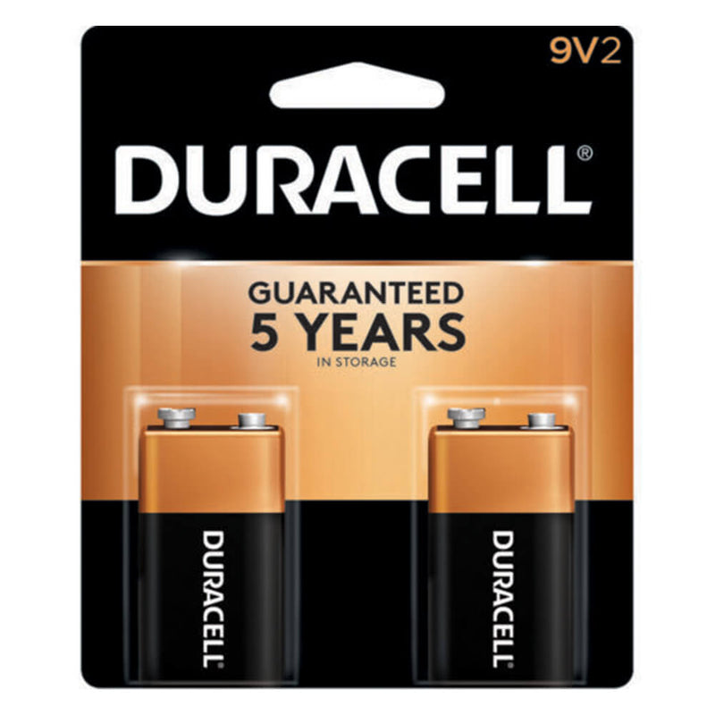 Duracell MN1604B2Z Copper Top Alkaline 9V Battery 2pk