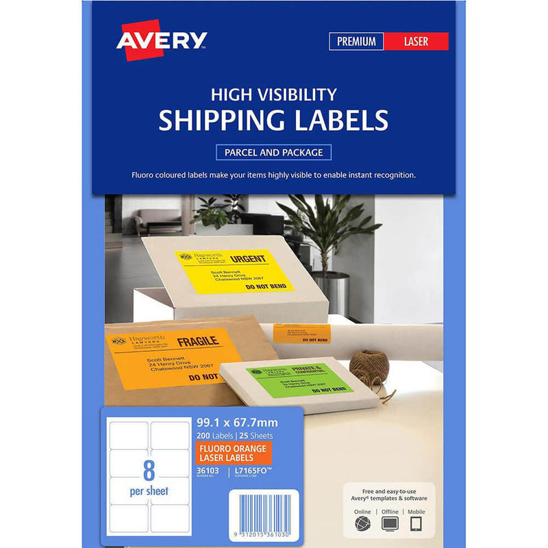  Etiquetas de envío Avery de alta visibilidad