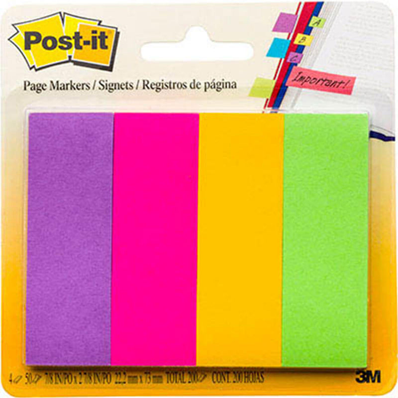  Marcadores de páginas Post-it 200 hojas 22x73 mm (4 colores)
