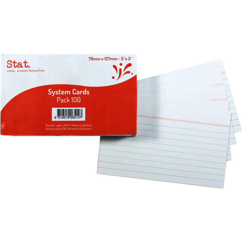 Cartões de sistema governados por Stat 100pk (branco)