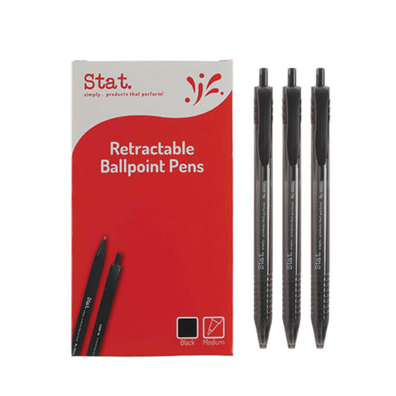 Stat Retractable Medium Ballpond Pen 1mm (caixa de 12)