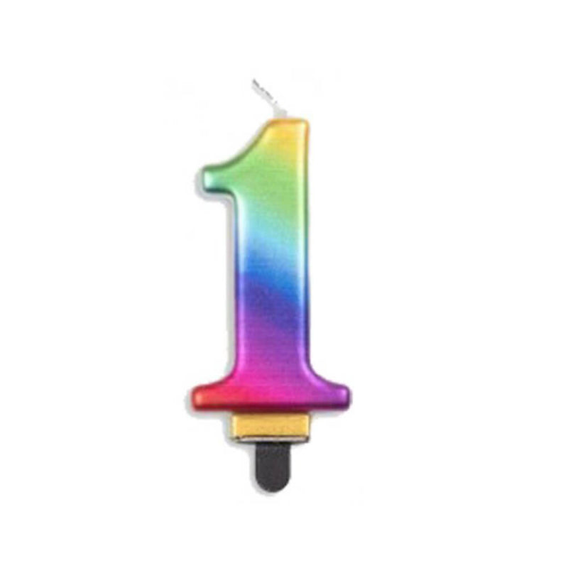 Vela do número do arco -íris metálico alpen