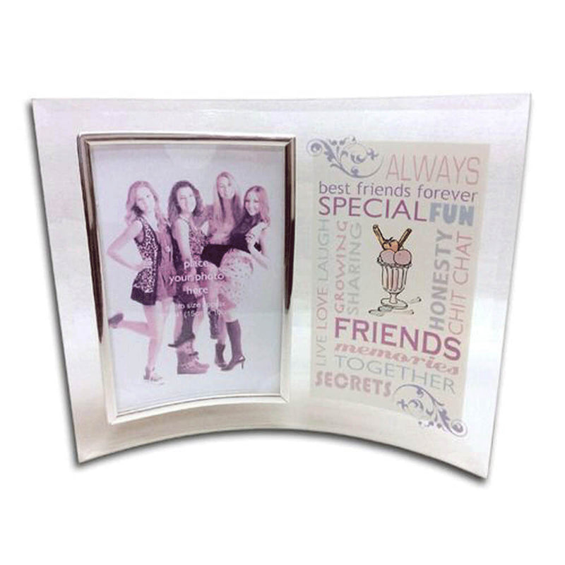 Word Art Art Curved Photo Frame Silver
